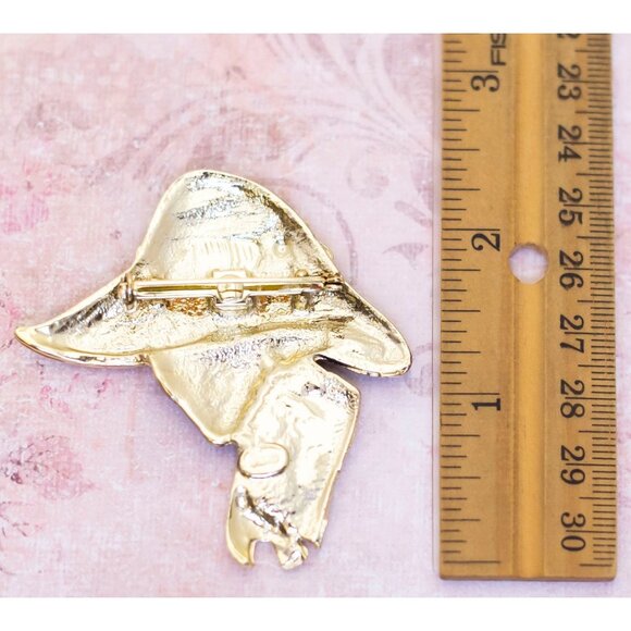 Vintage Fashion Lady Hat Brooch | H30 - Picture 2 of 2